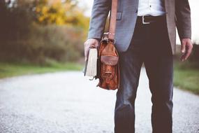 stylish man with bag
