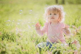 Nature Nice kid on Grass