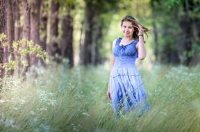 gorgeous Girl in a forest meadow