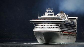 ships on a sea voyage at night