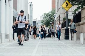 city Pedestrians Crossing Road