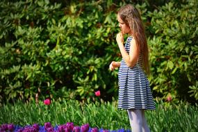 incredibly beautiful Girl with flower