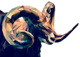 geometric image of a mountain ram