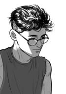 anime style drawing, portrait of handsome young boy