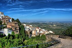 old town on mountain slope, spain, andalusia