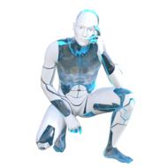 robot android as a 3d model on white