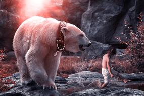 Polar Bear Predator and Child fantastic