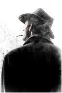 smoking lonely man