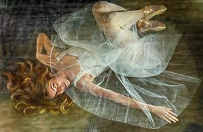 ballerina in an airy dress posing