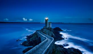 walkway to lighthouse in France