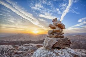 Balance stones on a mountain top