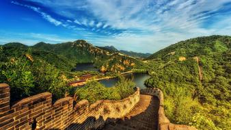 Panorama view of Great Wall in China