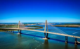 aerial view of Ravenel Bridge