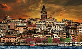 illustration of galata istanbul tower turkey