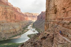 panoramic view of the colorado river in the canyon