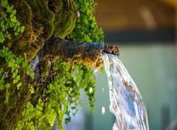 fountain in Aix-En-Provence on blurred background