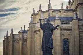 statue of John Paul II near the cathedral