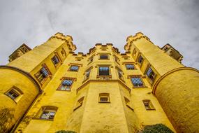 Hohenschwangau Castle at cloudy sky, detail, germany, FÃ¼ssen