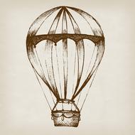 drawn hot air balloon on a greeting card