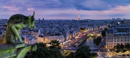 gargoyle on the roof in Paris, France