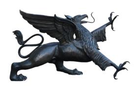 Griffin Adler Lion statue on white background