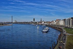 panorama of the river Rhine in Dusseldorf