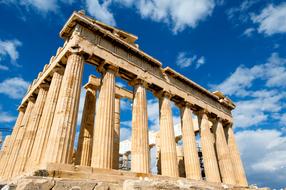 Parthenon ruins on a sunny day