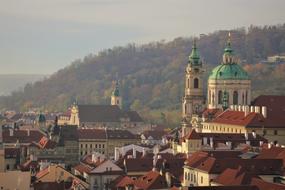 panoramic view of Prague in autumn