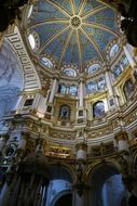 ornate ceiling of Catholic Cathedral, spain, granada