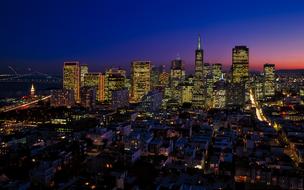 San Francisco Night View and Transamerica Pyramid