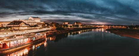 Dresden Elbe with the lights