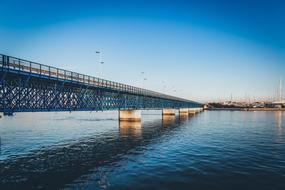 steel bridge in the evening