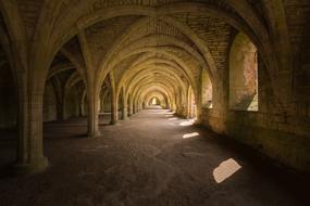 vaults at Fountains Abbey in Medieval England