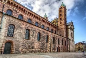 side view of Imperial Cathedral Basilica of the Assumption and St Stephen, germany, speyer
