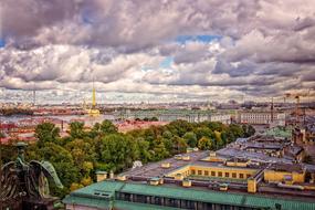 clouds over the historic center in St. Petersburg