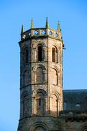 tower on the church on a blue background