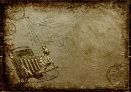 Camera Steampunk Clock drawing
