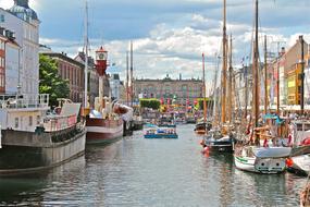amazing Denmark City port with the boats