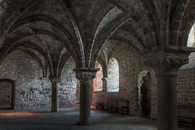 interior of Mont-Saint-Michel Abbey, france, normandy