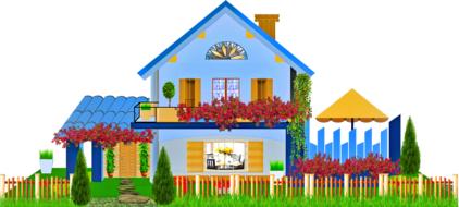 home blue architecture as a drawing
