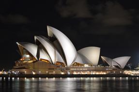 Opera House against the backdrop of the night sky in Sydney, Australia