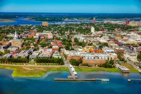 aerial view of Charleston in South Carolina, USA