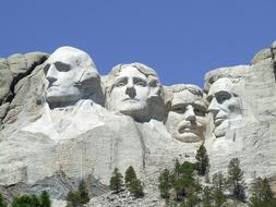 faces of US presidents in the rock