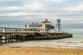 pier on sea at beach, uk, england, bournemouth