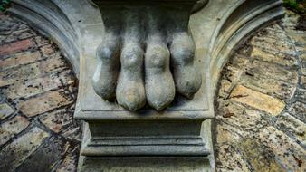 paw of a stone sculpture