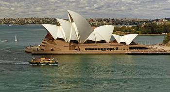 Opera House at coastline, australia, Sydney