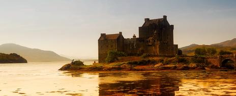 Eilean Donan castle in the evening in Scotland