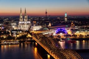 aerial view of Cologne Rhine Dom