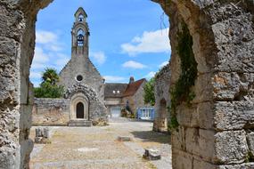 bell tower of medieval chapel, france, rocamadur