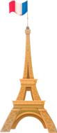 eiffel tower with french flag